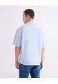 Camisa Bordada Boxy  Para Hombre Azul Seven Seven de Seven Seven