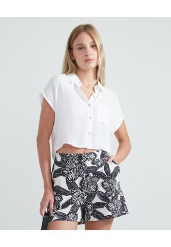 Blusa Para Mujer Manga Corta Color Blanco Marca Seven Seven #28123879 Seven Seven