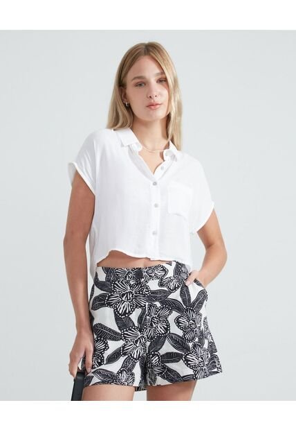 Blusa Para Mujer Manga Corta Color Blanco Marca Seven Seven #28123879