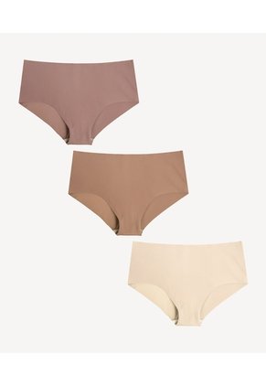 Pack X 3 Panty Cachetero Seamless X3 Para Mujer Taupe Seven Seven