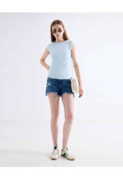 Short  Para Mujer Multiusos Plano Color Azul Marca Seven Seven #28191137
