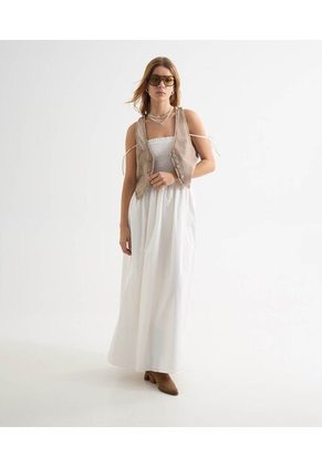 Chaleco Para Mujer Plano Color Arena Marca Seven Seven #28250133