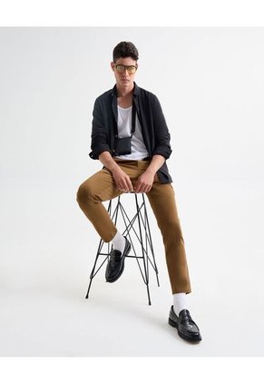 Pantalón Chino  Para Hombre Café Seven Seven
