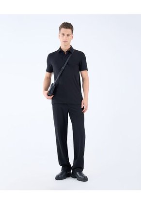 Polo Jersey  Para Hombre Negro Seven Seven