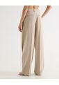 Pantalon Sastrero Unicolor Con Doble Pinza  Para Mujer Beige Seven Seven de Seven Seven
