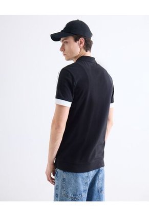 Polo  Para Hombre Cuello Tejido Sin Bolsillo Color Negro Marca Seven Seven #45110922