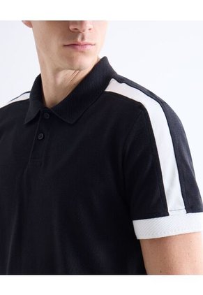 Polo  Para Hombre Cuello Tejido Sin Bolsillo Color Negro Marca Seven Seven #45110922