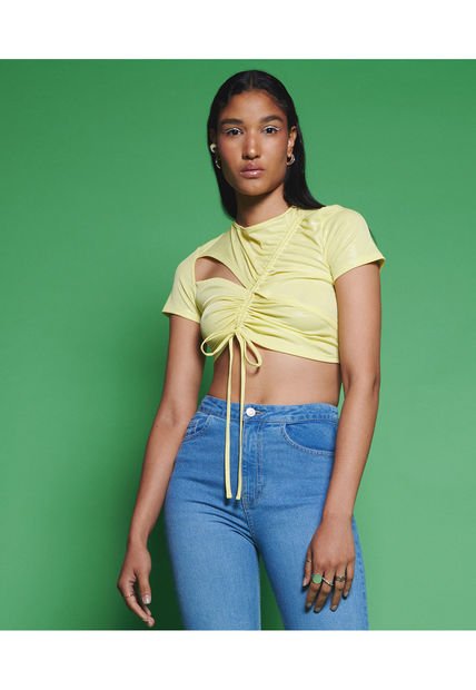 Camiseta Para Mujer Manga Corta Color Amarillo  Marca Seven Seven #28095207