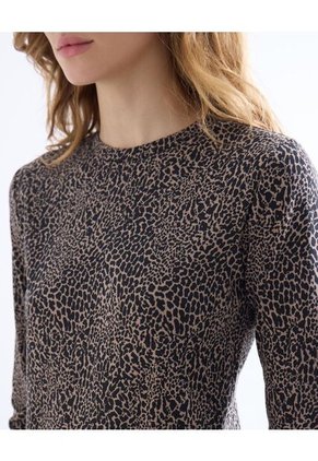 Camiseta  Para Mujer Manga Larga Cuello Redondo Color Camel Marca Seven Seven #28096568