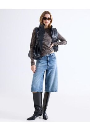 Camiseta  Para Mujer Manga Larga Cuello Redondo Color Camel Marca Seven Seven #28096568