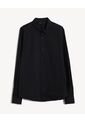 Camisa Stretch Cuello Gales  Para Hombre Negro Seven Seven de Seven Seven