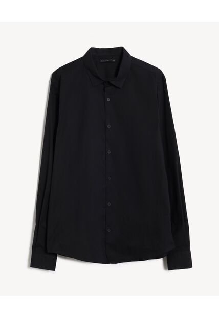 Camisa Stretch Cuello Gales  Para Hombre Negro Seven Seven