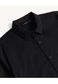 Camisa Stretch Cuello Gales  Para Hombre Negro Seven Seven de Seven Seven
