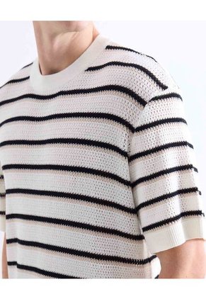 Camiseta Tejida Con Textura  Para Hombre Marfil Seven Seven
