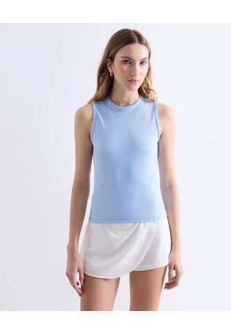 Camiseta  Para Mujer Manga Sisa Cuello Redondo Color Celeste Marca Seven Seven #28096563 Seven Seven