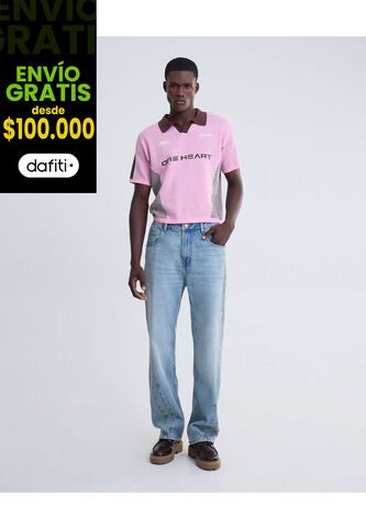 Jean Straight Claro  Para Hombre Azul Seven Seven Seven Seven