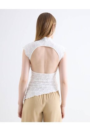 Camiseta  Para Mujer Manga Corta Cuello Alto Color Blanco Marca Seven Seven #28096605