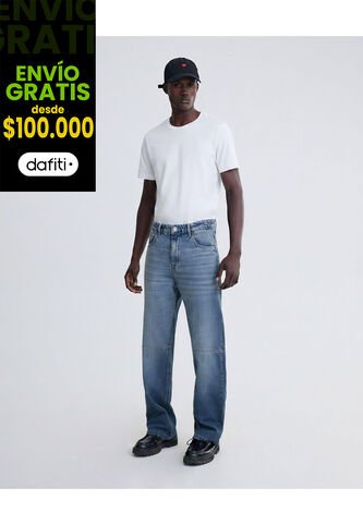 Jean Loose Fit Azul Medio  Para Hombre Azul Seven Seven Seven Seven