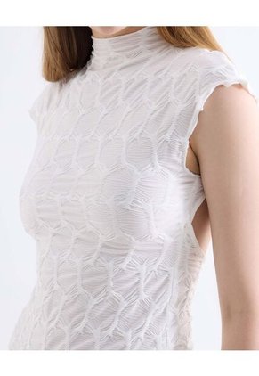 Camiseta  Para Mujer Manga Corta Cuello Alto Color Blanco Marca Seven Seven #28096605