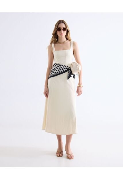 Vestido  Para Mujer M/Sisa Medio Color Marfil Marca Seven Seven #28171481