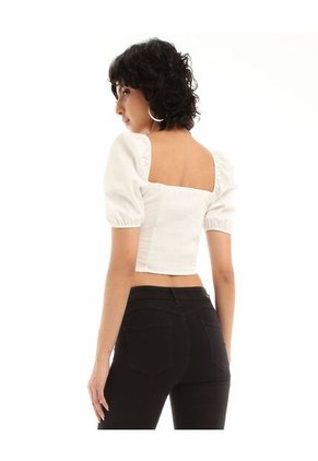 Blusa  Para Mujer Manga Corta Color Crudo Marca Seven Seven #28123719