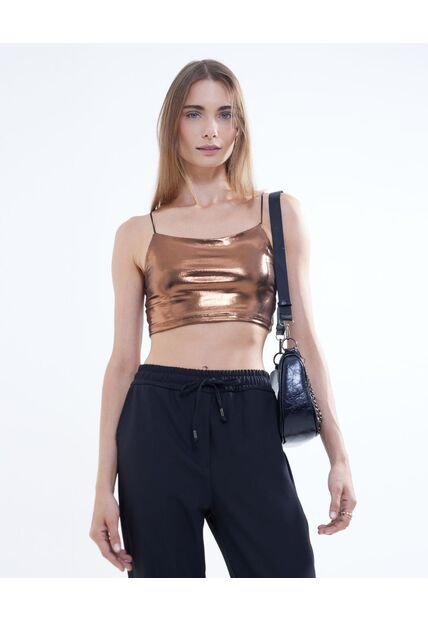 Camiseta  Para Mujer Manga Sisa Color Café Marca Seven Seven #28095511