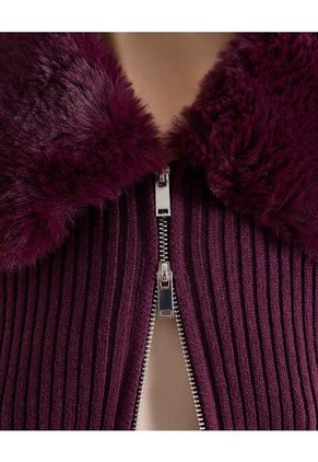 Saco  Para Mujer Zipper Color Vino Marca Seven Seven #28330691