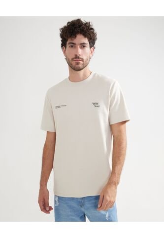 Camiseta  Para Hombre Manga Corta Color Beige Marca Seven Seven #45092463 Seven Seven