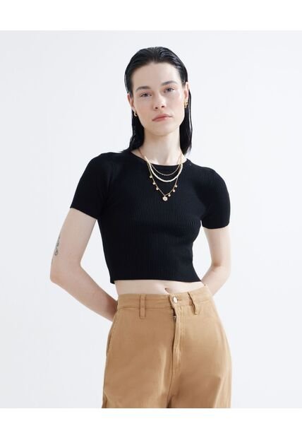 Camiseta  Para Mujer Manga Corta Color Negro Marca Seven Seven #28095483