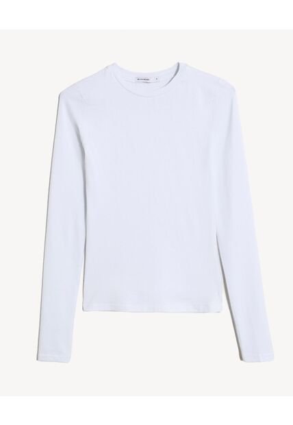 Camiseta  Para Mujer Manga Larga Cuello Redondo Color Marfil Marca Seven Seven #28097598