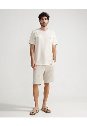 Camiseta  Para Hombre Manga Corta Color Beige Marca Seven Seven #45092463