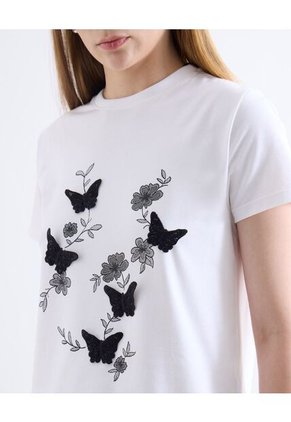 Camiseta  Para Mujer Manga Corta Cuello Redondo Color Blanco Marca Seven Seven #28096531