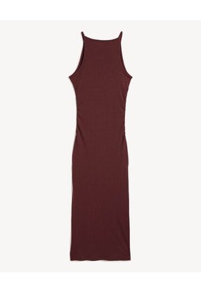 Vestido Largo Cuello Halter  Para Mujer Vino Seven Seven
