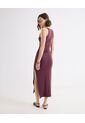 Vestido Largo Cuello Halter  Para Mujer Vino Seven Seven de Seven Seven