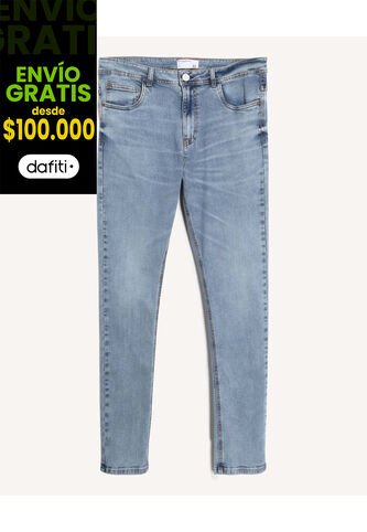 Jean Slim Fit Tono Claro Lavado  Para Hombre Azul Seven Seven Seven Seven