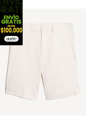 Bermuda Rustica Floral  Para Hombre Blanco Seven Seven Seven Seven