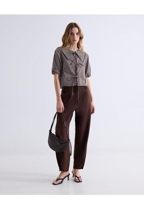 Blusa  Para Mujer Manga Corta Color Café Marca Seven Seven #28124122