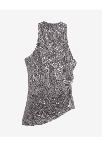 Blusa  Para Mujer Manga Sisa Color Gris Marca Seven Seven #28124142