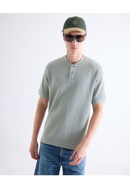 Polo  Para Hombre Cuello Tejido Sin Bolsillo Color Verde Marca Seven Seven #45110934