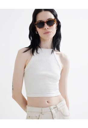 Camiseta  Para Mujer Crop Top Manga Sisa Color Marfil Marca Seven Seven #28095690