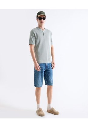 Polo  Para Hombre Cuello Tejido Sin Bolsillo Color Verde Marca Seven Seven #45110934