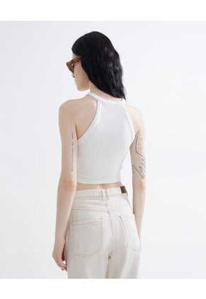 Camiseta  Para Mujer Crop Top Manga Sisa Color Marfil Marca Seven Seven #28095690