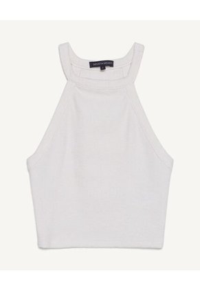 Camiseta  Para Mujer Crop Top Manga Sisa Color Marfil Marca Seven Seven #28095690