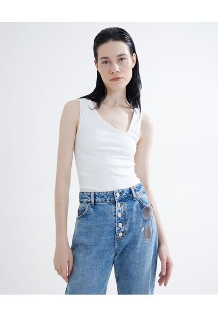 Camiseta  Para Mujer Manga Sisa Color Marfil Marca Seven Seven #28095615