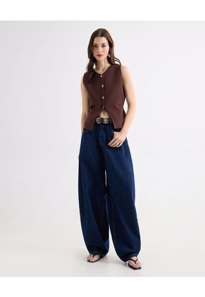 Camiseta  Para Mujer Manga Sisa Cuello Redondo Color Café Marca Seven Seven #28096521