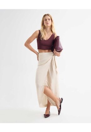 Camiseta Para Mujer Manga Sisa Color Vino Marca Seven Seven #28096047