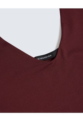 Camiseta Para Mujer Manga Sisa Color Vino Marca Seven Seven #28096047