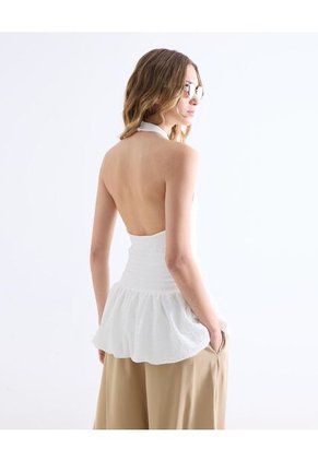 Camiseta  Para Mujer Manga Sisa Cuello Halter Color Marfil Marca Seven Seven #28096602