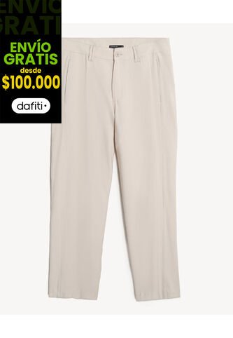 Pantalón Chino Straight  Para Hombre Crema Seven Seven Seven Seven