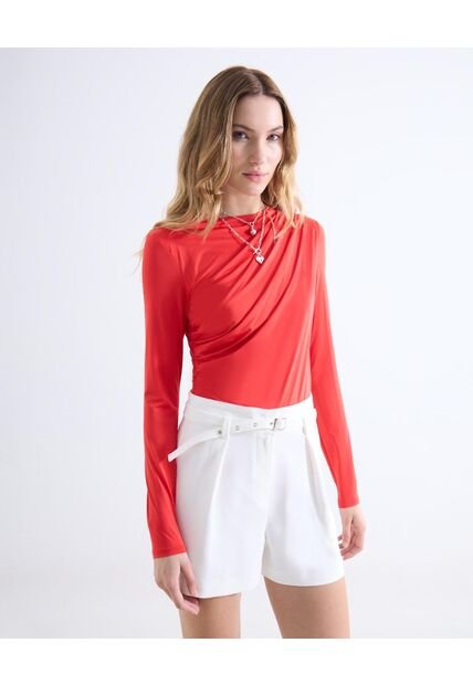 Camiseta  Para Mujer Manga Larga Cuello Alto Color Rojo Marca Seven Seven #28096525